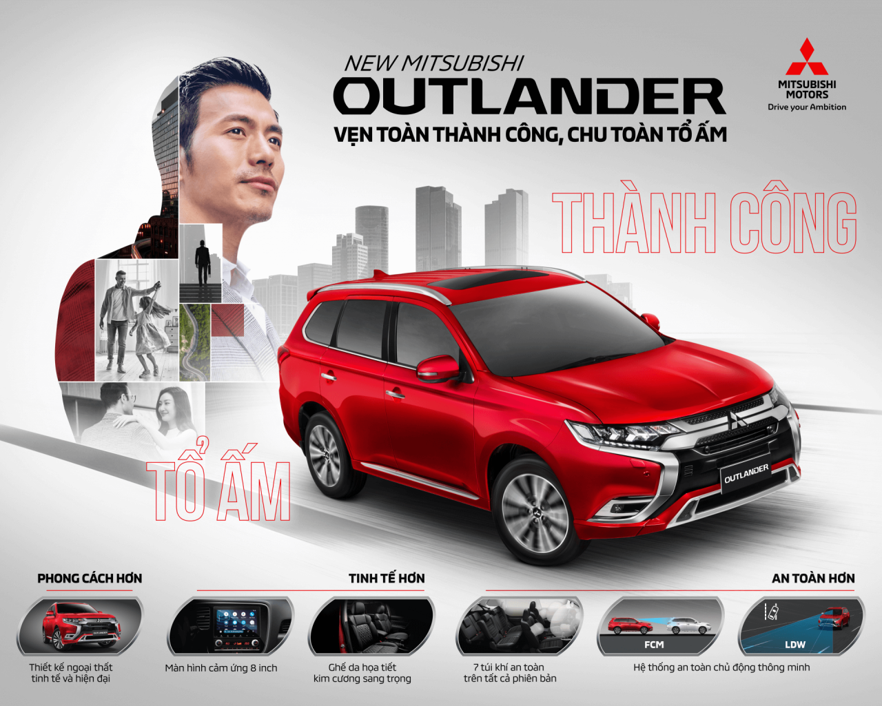 Mitsubishin outlander . Vẹn toàn thành công, chu toàn tổ ấm